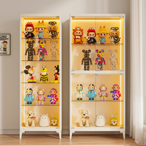 Vitrine mit Glastüren und 4 Ebenen für Sammlerstücke, Ausstellungsvitrine für das Wohnzimmer - Product Image 6