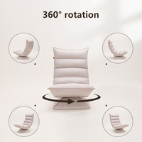 Fauteuil ergonomique pliable et pivotant à 360 degrés, fauteuil de relaxation, chaise de jeu, dossier capitonné, soutien lombaire, pour la maison, le bureau, le salon