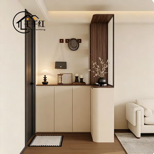 Mobile scarpiera angolare personalizzato a <span class=keywords><strong>L</strong></span> con parete divisoria in vetro smerigliato, <span class=keywords><strong>armadio</strong></span> contenitore integrato per ingresso/corridoio per casa/appartamento - Product Image 4