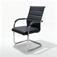 Chaise de bureau confortable en cuir avec cadre métallique
