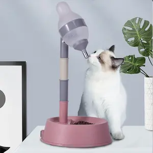 Vendita calda gatti ciotole bollitori plastica regolabile altezza cane bere alimentatore automatico per animali domestici