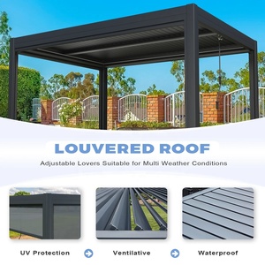 Toldo de Techo de Aluminio Ajustable Personalizable de <span class=keywords><strong>3x3</strong></span> 3x4, Resistente al Viento y a la Lluvia, para Jardín, <span class=keywords><strong>Piscina</strong></span>, Pabellón - Product Image 6