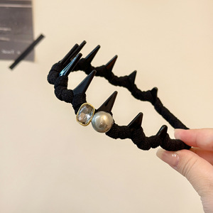 High skull top toothed fabric wavy headband women wash <b>face</b> hairpin non-slip headdress high sense of light luxury 2026 new style - Product Image 2