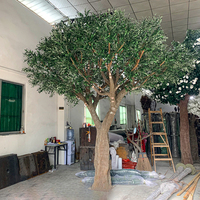 Simulación de olivo Industrial, hogar nórdico, sala de estar, fibra de vidrio, tronco de madera maciza, decoración de paisaje, olivo Artificial