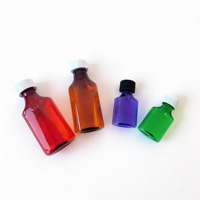 Bouteille en plastique ovale carrée pour sirop contre la toux liquide avec logo personnalisé, scellée, pour médicaments pour animaux de compagnie, avec couvercle