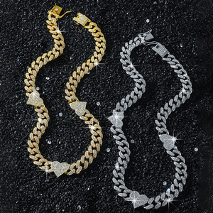 Collar de Cadena con Corazón de Diseño Sencillo, Estilo Hiphop Retro, de Aleación, para Hombre, Joyería de Moda al por Mayor, Venta Caliente 2026 - Product Image 1