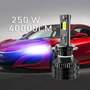 Super power farol automotivo, farol de carro de 250w, h4, 40000lm, led, h7, h11, 9005, 9006 e 6000k, sem erro, farol automotivo