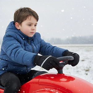 Gants de course d'hiver pour sports de plein air personnalisés, enfants, cinq doigts, bande réfléchissante, antidérapants, chauds, écran tactile, sécurité, équitation - Product Image 2