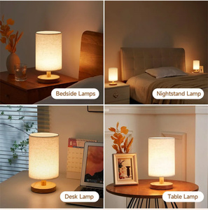 Hiện Đại USB Đèn Bàn Với Vải Gỗ Bảng Sắt Cơ Thể Điện Ánh Sáng Ban Đêm Bóng Cho Phòng Ngủ Văn Phòng Phòng Ăn - Product Image 5