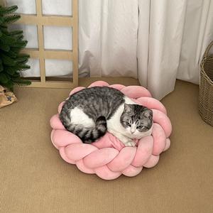 เตียงโซฟาสุนัขสองด้านสุดหรูทรงสี่เหลี่ยมผืนผ้าขนาดใหญ่พร้อมอุปกรณ์เสริมที่ถอดออกได้ระบายอากาศได้หรูหรามีรูปแบบแข็ง - Product Image 5