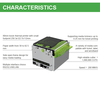 Cashino KP-830 3 ''80mm haute vitesse haute résolution cartes d'embarquement de haute qualité imprimantes thermiques