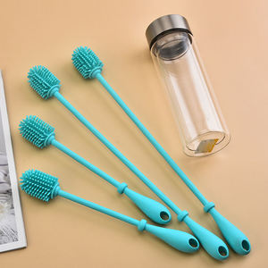 Brosse en silicone de qualité alimentaire pour ouvertures étroites, nettoyeur de tasses de sport pour bébés, nettoyage flexible des vases et verrerie - Product Image 1