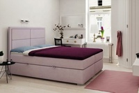 PZCN HOME Boxspringbett mit Samt-Leinenstoff, Doppelbett, Queen-Size oder King-Size, und Gasfeder-Stauraum