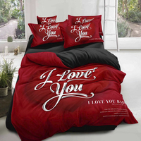Housse de couette Design diamant brillant 100% microfibre draps de lit chauds rouge ensemble de literie impression numérique 3D draps de lit