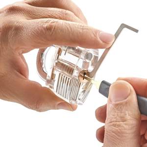 Edc — set de crochets de serrurier 24 pièces, ensemble de crochets de serrure, outils de verrouillage avec <span class=keywords><strong>cadenas</strong></span> <span class=keywords><strong>transparent</strong></span>, pour pratique - Product Image 4