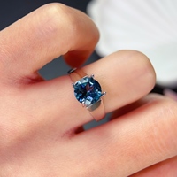 Factory Wholesale Fast Shipping Natural Topaz 8mm Unisex Ring 925 Sterling Silver Hypoallergenic Custom Gemstone Jewelry OEM ODM
