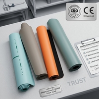 Tapis de yoga en caoutchouc naturel PU épais, écologiques, antidérapants, absorbant la transpiration et les chocs, avec logo personnalisé de qualité supérieure, pour la salle de sport
