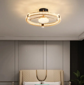 Nuevos accesorios de luces de decoración para sala de estar de dormitorio inteligente, lámpara de luces de techo Led moderna de cristal de lujo dorado - Product Image 1