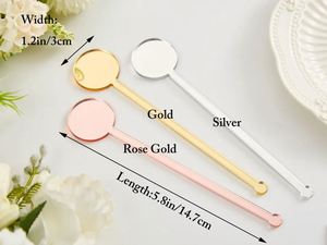 Agitateurs à cocktail personnalisés en acrylique avec monogramme pour mariage, fête, demoiselle d'honneur, design personnalisé, dorés - Product Image 2