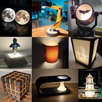 Kit de lampe LED Bambu Lab 001, lumière LED Puck 12 LED USB 5V CCT réglable, lumière pour modèle de lampe de nuit LED imprimée en 3D, composant MH001