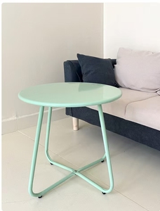 Table d'appoint minimaliste en <span class=keywords><strong>fer</strong></span> <span class=keywords><strong>forgé</strong></span> pour chambres d'hôtes, table basse ronde pour <span class=keywords><strong>salon</strong></span>, mini table à café - Product Image 6