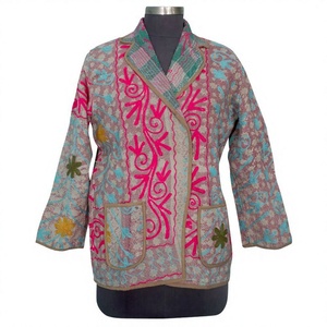 Kimono Largo de Algodón Tejido Kantha Vintage de la Mejor Calidad, Túnica Unisex Hecha a Mano, Otoñal, Sostenible, Transpirable y Reversible - Product Image 1