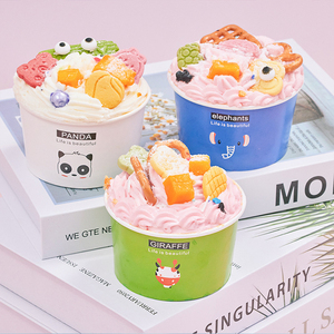 Cundao <span class=keywords><strong>Logo</strong></span> In 2/3/4/5/6/8/9/10/12/16/18/20/32Oz Đầy Màu Sắc Dùng Một Lần Sữa Chua Bát Giấy <span class=keywords><strong>Ice</strong></span> <span class=keywords><strong>Cream</strong></span> Cup Với Nắp Đậy - Product Image 5