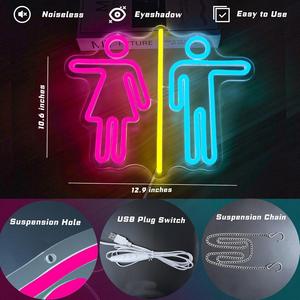 Enseigne au néon personnalisée pour la <span class=keywords><strong>salle</strong></span> <span class=keywords><strong>de</strong></span> <span class=keywords><strong>bain</strong></span> <span class=keywords><strong>avec</strong></span> diodes électroluminescentes LED, luminosité pour l'éclairage commercial des toilettes. - Product Image 2