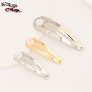 กิ๊บติดผมทรงหยดน้ำหนานทง 5 ซม. สีทอง KC สีขาว K รูไขว้ อุปกรณ์ตกแต่งผม DIY - Product Image 2