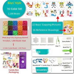 Kit de Manualidades con Cuentas Adhesivas al Agua - Cuentas Fusibles sin Calor, Juguetes Educativos de Rompecabezas para Niños - Product Image 5