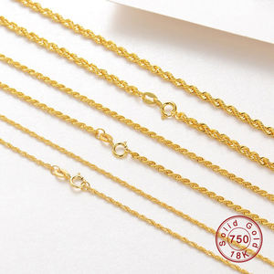 Collar de Mujer de Alta Calidad para Compromiso, Boda, Fiesta, Regalo de Navidad, Cadena de Eslabones, Joyería de Oro de Moda, Oro Sólido de 18K - Product Image 2