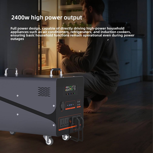 Batterie <span class=keywords><strong>de</strong></span> stockage d'énergie solaire portable extérieure 2400W Lithium-Ion MPPT pour camping, voiture, urgence et marché nocturne - Product Image 3