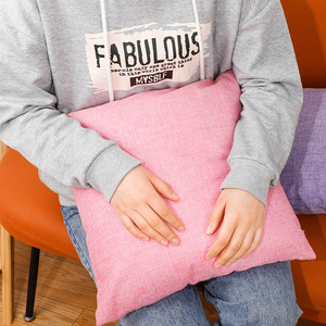 Cotton Linen Cushion Cover Square Solid Color <b>Sofa</b> Pillowcase Home Decor Throw <b>Pillow</b> With Insert - Product Image 3