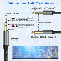 Câble audio coaxial en Y plaqué or 3,5 mm TRS stéréo mâle pour projecteur, lecteurs DVD, moniteur - Vente en gros