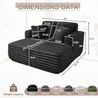 Chaise longue surdimensionnée pour l'intérieur, canapé-lit en fausse fourrure moelleuse avec oreillers et accoudoirs larges, canapé nuage confortable et moelleux