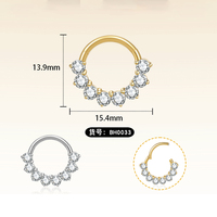 Anneaux segmentés en titane G23 avec zircon pour piercing de nez, bijoux de mariage pour femmes, anneau de hélix, mode punk, anneau Daith, cadeau