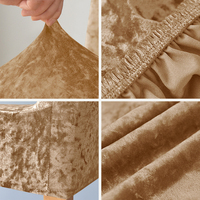 Crushed Velvet Barhocker Stuhl bezug Spandex Stretch Stuhl bezüge mit kurzer Rückenlehne für Esszimmer Cafe Home Kleiner Sitz Schon bezug