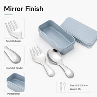 Ensemble de couverts portables en acier inoxydable avec étui de voyage pour boîte à lunch, camping, école, extérieur