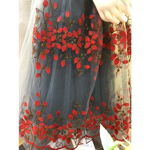 Dài Màu Đỏ tương phản choàng ăn mặc cho cô gái trẻ em trẻ em quần áo cho mùa xuân - Product Image 4