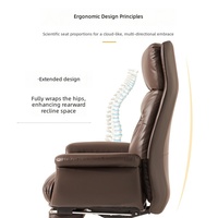 Chaise de bureau exécutive en cuir pour la maison, design moderne et minimaliste, dossier haut, réglable en hauteur, confortable pour de longues heures
