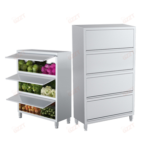 Puertas abatibles Utensilios de cocina Casillero con solapa superior Muebles de cocina de acero inoxidable Gabinetes de cocina modernos Armarios Cajón Cesta - Product Image 3