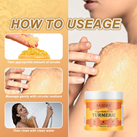 Gommage exfoliant pour le corps et le visage au sucre de curcuma jaune en gros, marque privée, avec hydratation, réduction des taches brunes et éclaircissement de la peau