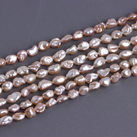 Perles Keshi de culture d'eau douce de qualité AAA, fils de perles irrégulières 5-6 x 7-9 mm, tons rose/peach colorés, perles lâches pour DIY XM