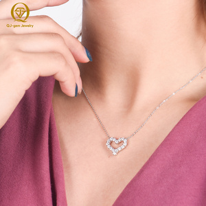 Joyería de oro real personalizada, diamantes de laboratorio de 10k, diseño exclusivo, colgante de diamantes en forma de corazón y redondos para mujer, consigue el último precio. - Product Image 4