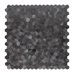 Tốt nhất người bán tự dính 3D mini hình lục giác nhôm kim loại Gạch Mosaic cho nhà bếp TV nền - Product Image 1