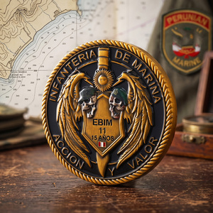 Moneda Conmemorativa de Alta Calidad, Personalizada, de Aleación de Zinc, <span class=keywords><strong>con</strong></span> Acabado en Oro Antiguo, Logotipo en Relieve 3D y Borde de Cuerda - Product Image 4