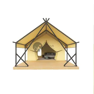 Style européen O45 Safari tente hôtel étanche PVC Glamping tente 3-4 personnes étanche extérieur famille Camping tente pour S