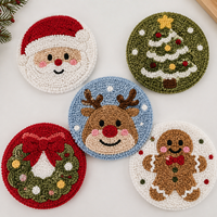 Ensemble de sous-verres capitonnés absorbants pour une décoration festive de luxe faite à la main, protection fonctionnelle de table, cadeau idéal pour la maison