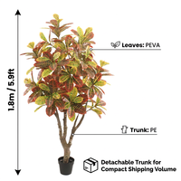 Arbre artificiel en pot rond pour intérieur, maison, hôtel, restaurant, café, restaurants, hôtels, intérieur, arbre banian doré
