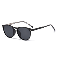 Lunettes de soleil rondes MS 9337S TR90 pour femmes, monture élégante et minimaliste, branches lisses et polies, durables, polyvalentes, style streetwear.
